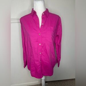 J. Jill Fuchsia Button-Up Blouse size S